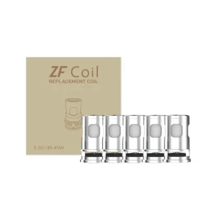 Packet of ZF Coils 0.3ohm with five coils placed next to each other in front of the packaging